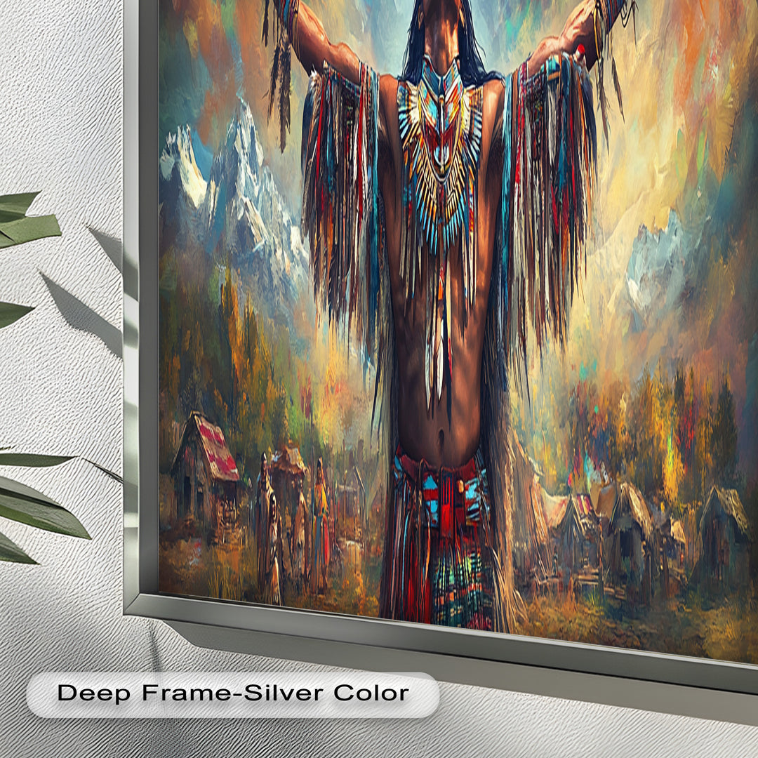 Call of the Sky – Native Ceremony Oil Painting