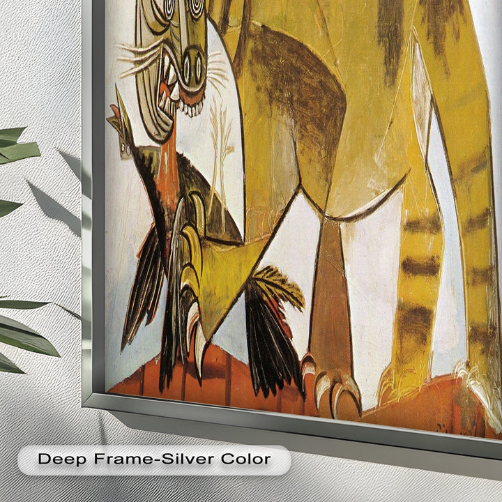 Wild Cat and Bird by Pablo Picasso – Cubist Oil Painting