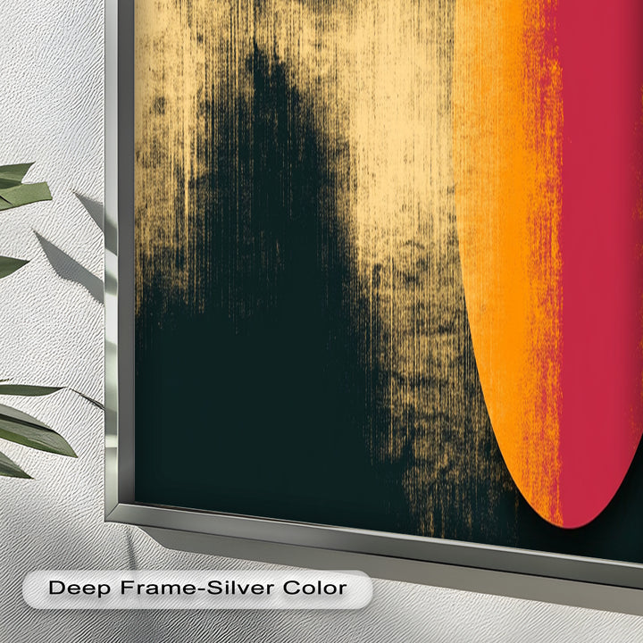 Rot &amp; Orange Eclipse Art – Minimalistisches Ölgemälde