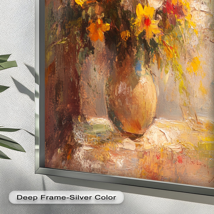 Sunlit Harmony – Vibrant Wildflower Still Life Flower Oil Painting