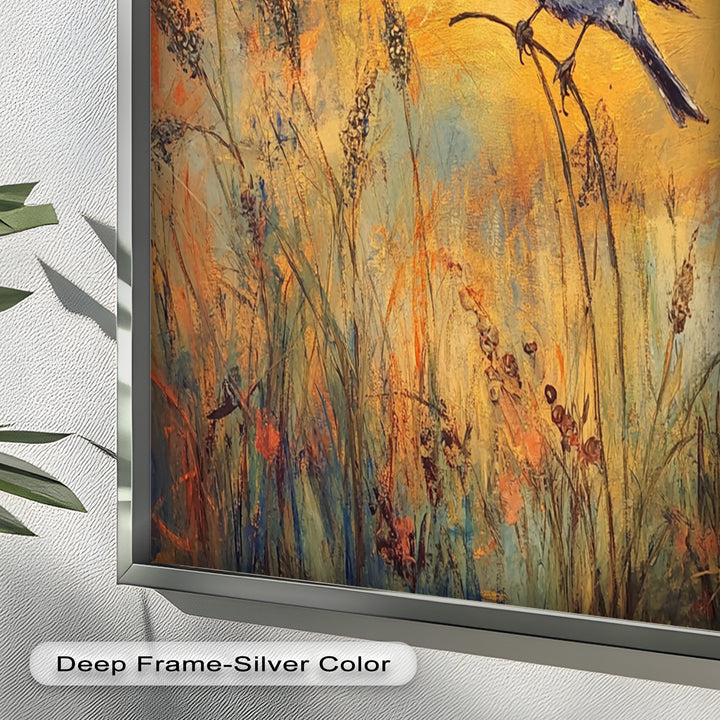 Twilight Songbird – Expressive Bird Oil Painting