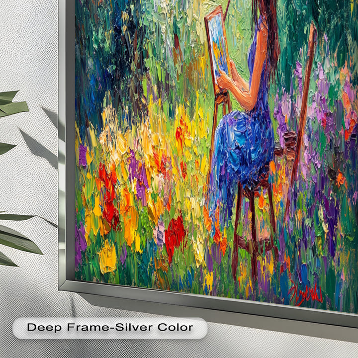 Colorful Garden Scene – Impressionist Oil Painting