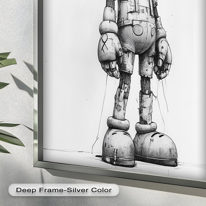 Timber Companion – Monochrome KAWS Oil Painting