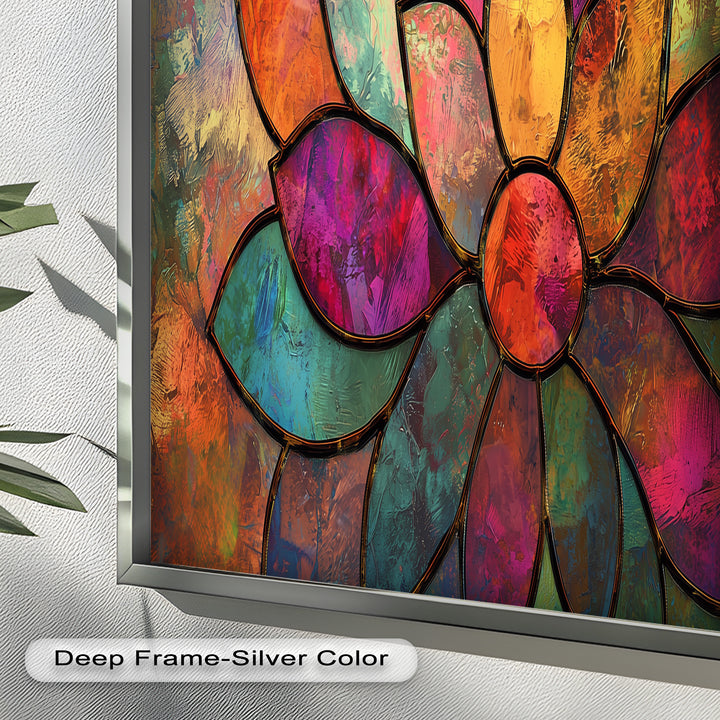 Stained Flower – Framed Oil Painting
