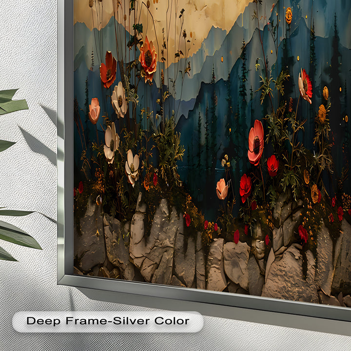 Golden Moon Wall Art-Forest Landscape Oil Painting