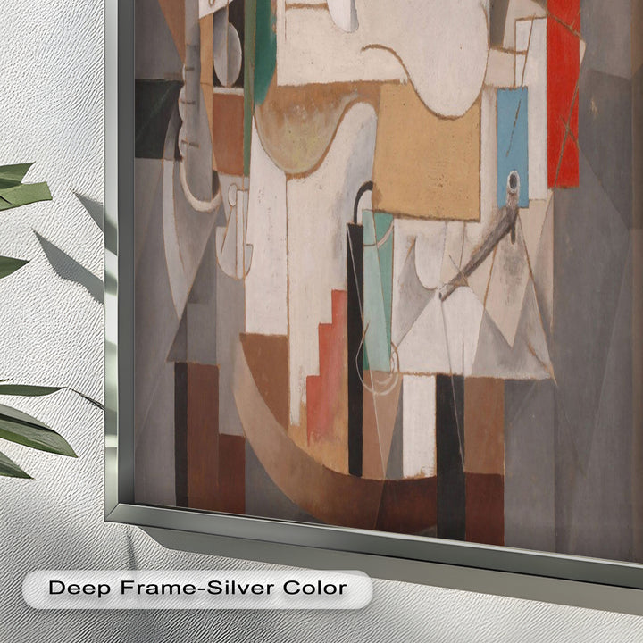 Geometric Forms and Layered Structure – Cubist Oil Painting