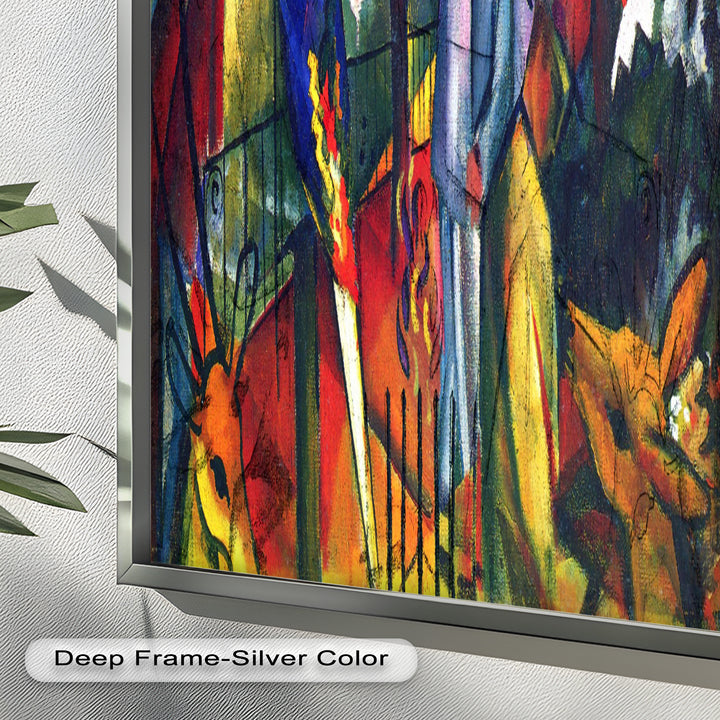 Tropical Garden with Parrots and Men – Modern Oil Painting
