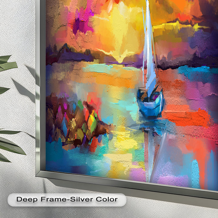 Ambesonne Head Scarf – Vibrant Seascape Oil Painting