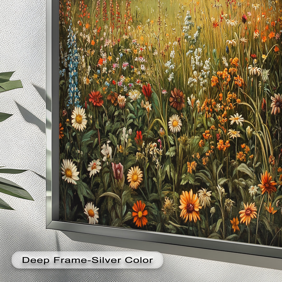 Whispers of Meadow Bloom – Colorful Wildflower Field Oil Painting