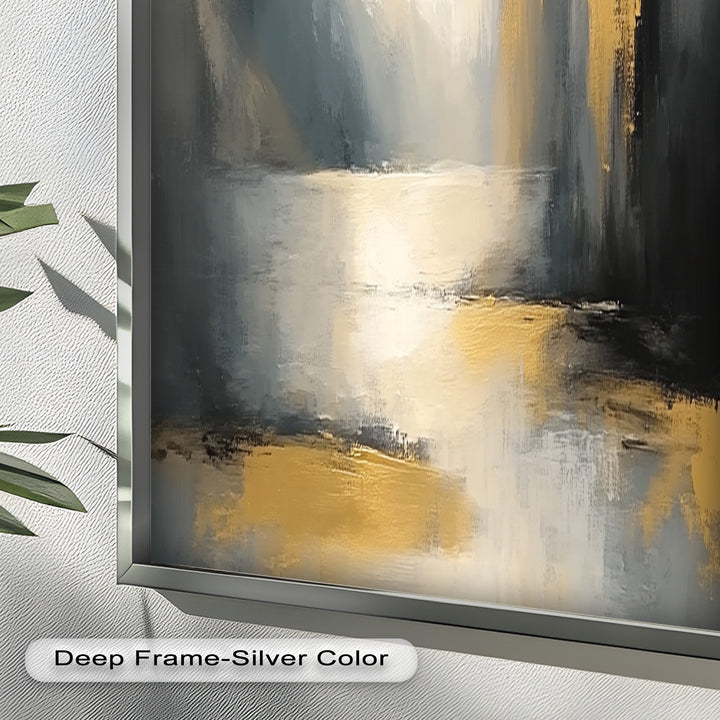 Serene Waterfall Abstract – Neutral Modern Oil Painting