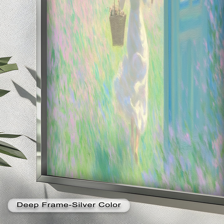 Into the Bloom – Dreamy Woman in Wildflower Field Oil Painting