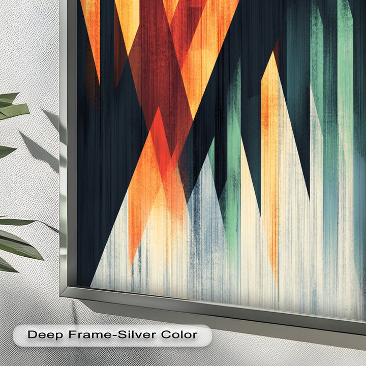 Modern Angular Lines – Bold Geometric Oil Painting