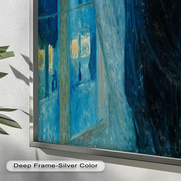 The Kiss by Munch – Romantic Blue Interior Oil Painting