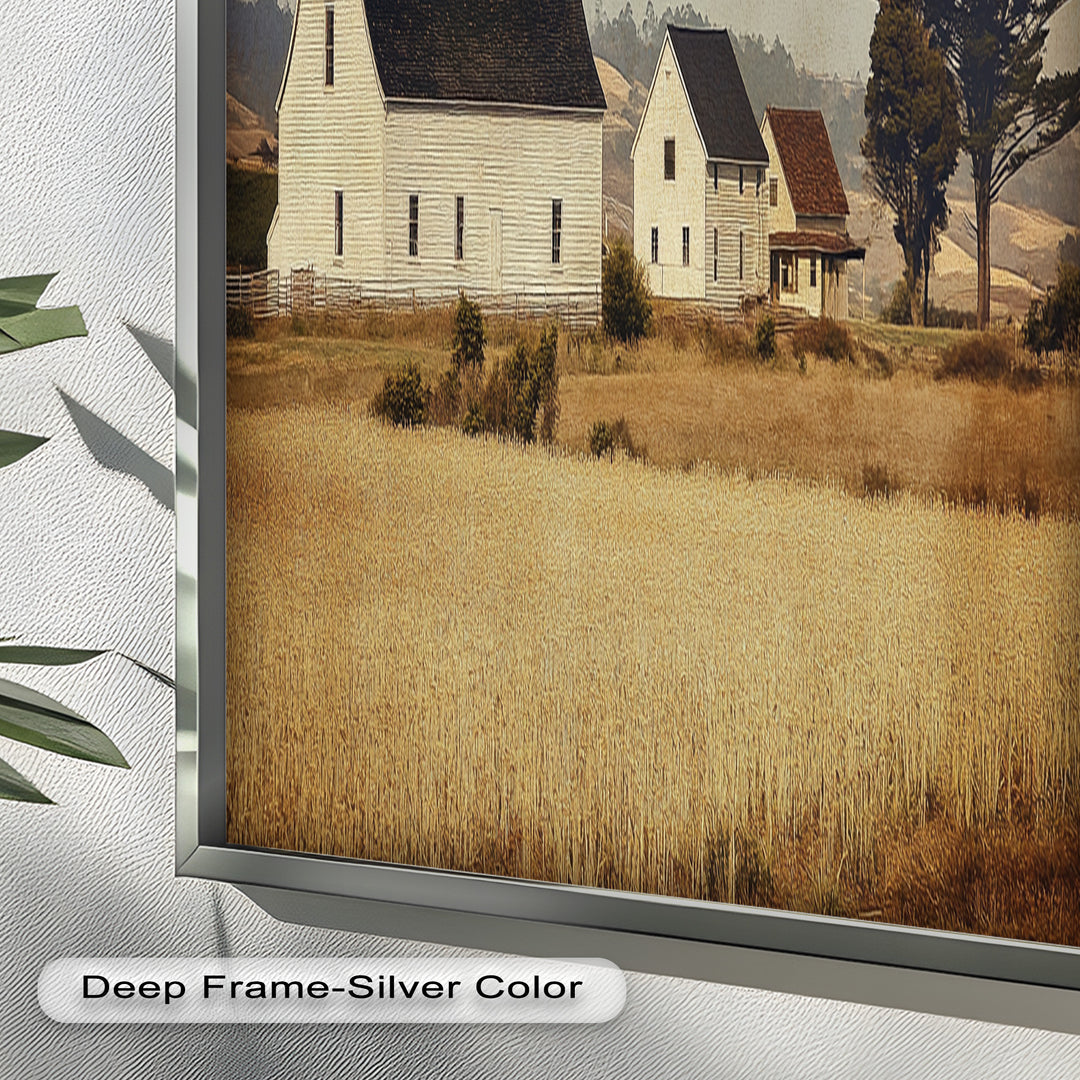 Farmhouse Landscape – Vintage Country Barn Oil Paintings