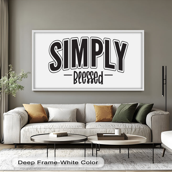 Simply Blessed – Christian Typography Oil Painting
