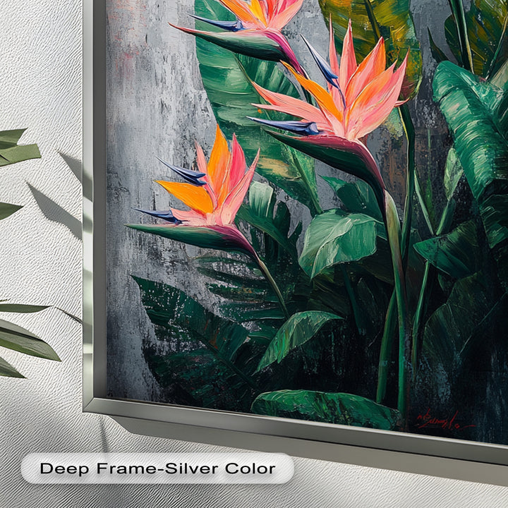 Tropical Flame – Bird of Paradise Botanical Oil Painting