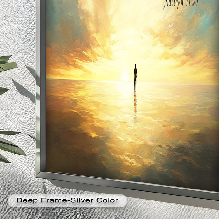 Matthew 11:28 – Rest in Christ Bible Verse Oil Painting