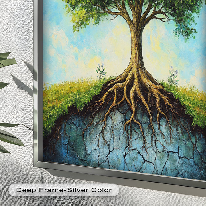 Firmly Planted – Tree of Faith with Roots Oil Painting