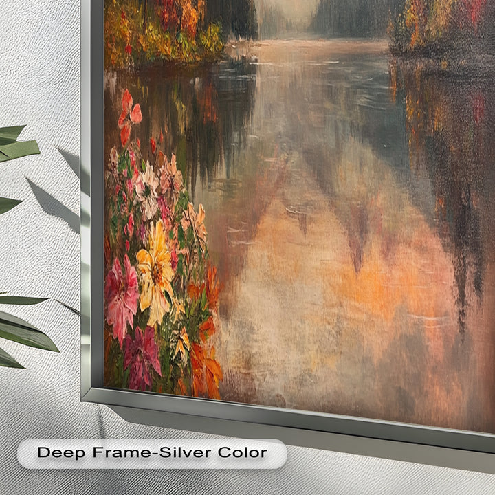 Mountain Lake in Autumn – Serene Seasonal Oil Painting