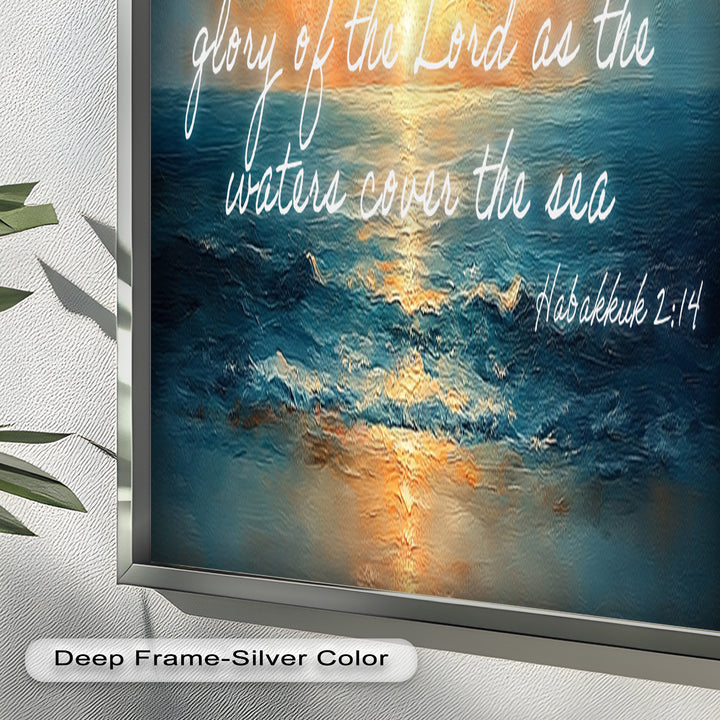 Habakkuk 2:14 – The Glory of the Lord Bible Verse Oil Painting