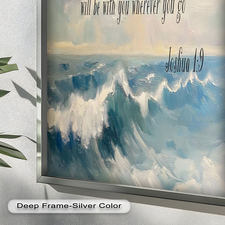 Joshua 1:9 – Strength and Courage Bible Verse Oil Painting