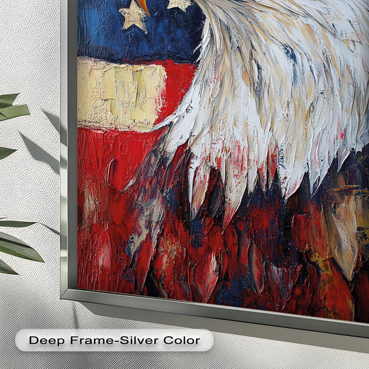 Amerikanischer Weißkopfseeadler Portrait - Patriotisches Ölgemälde