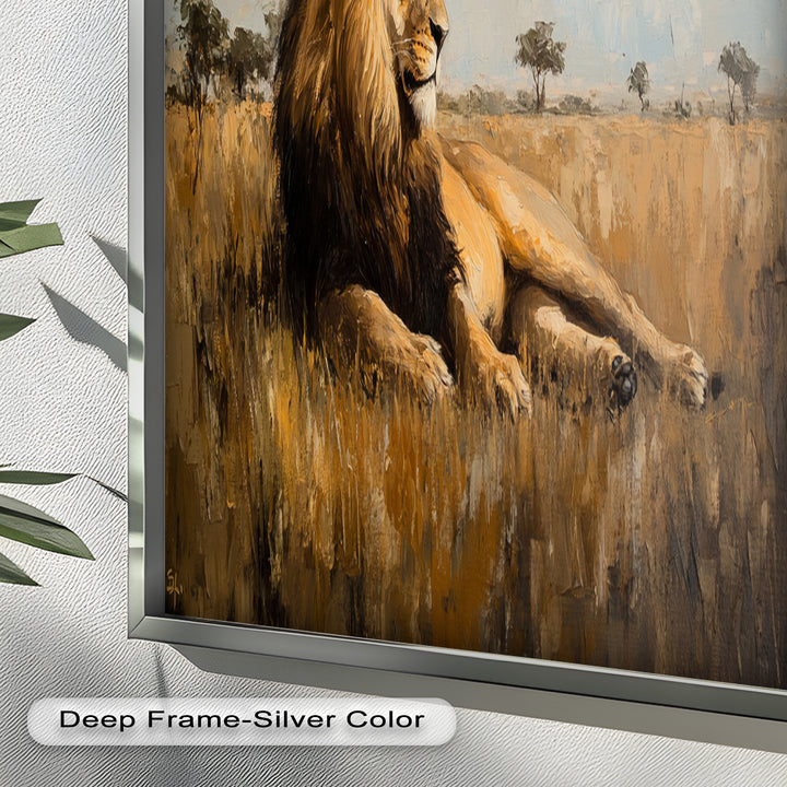Majestic Serengeti King – Regal Lion Oil Painting
