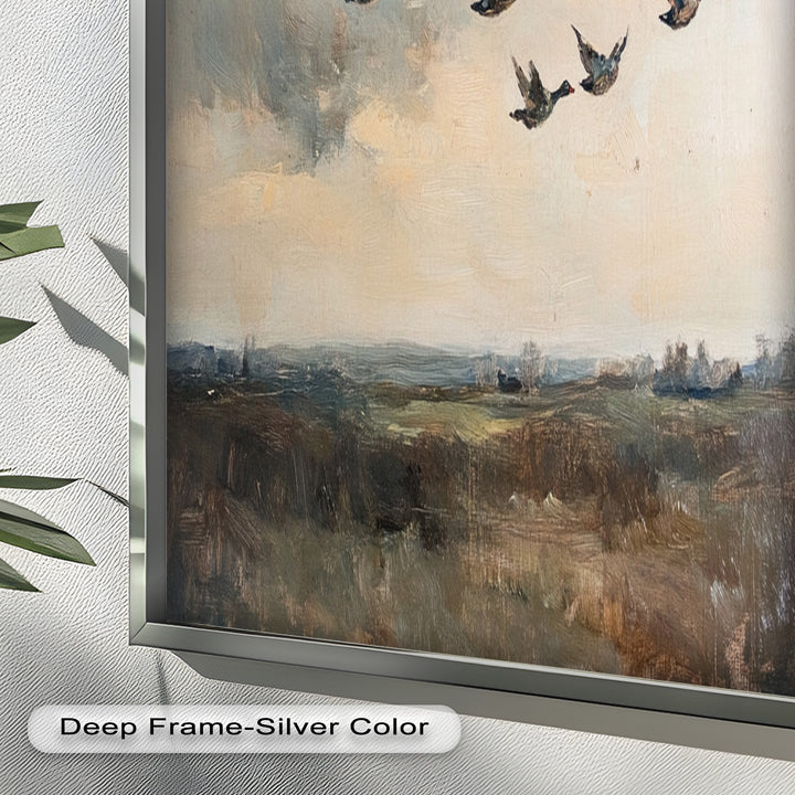 Flight Over the Marshlands – Ducks in Motion Oil Painting