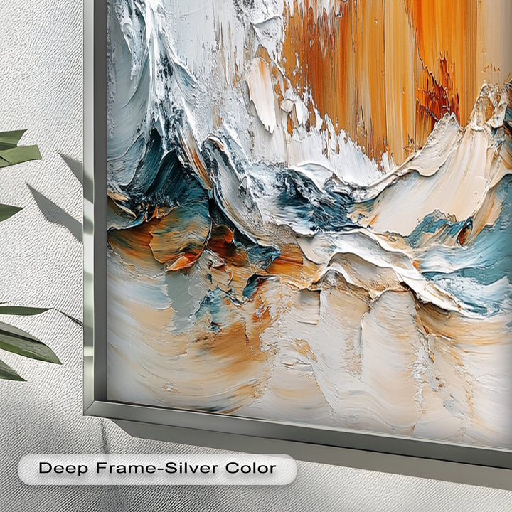 Elemental Surge – Abstract Ocean Cliff Oil Painting