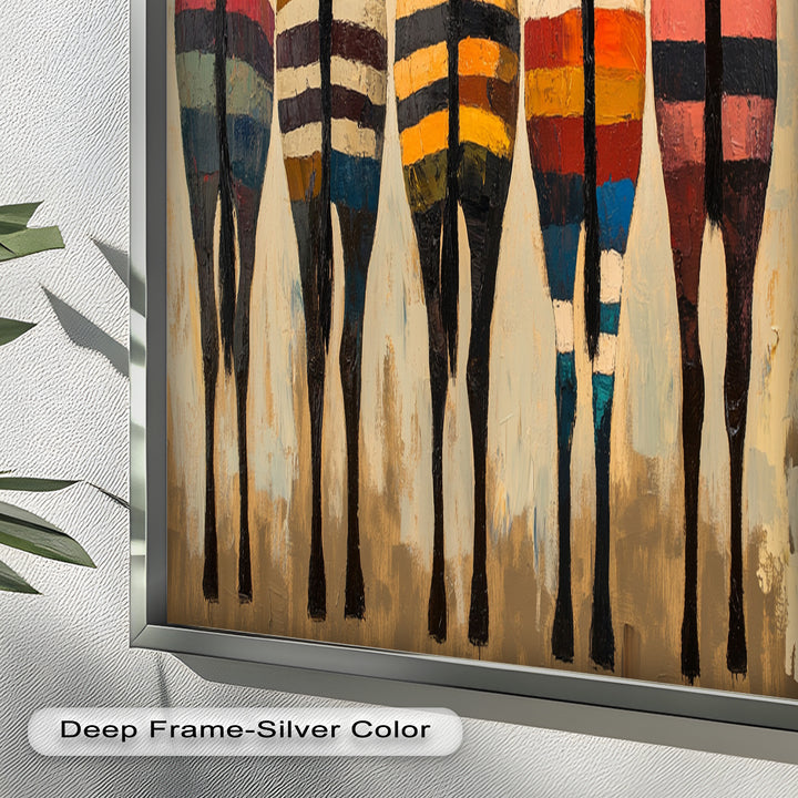 Five Colorful Zebras with Bold Stripes – Animal Oil Painting