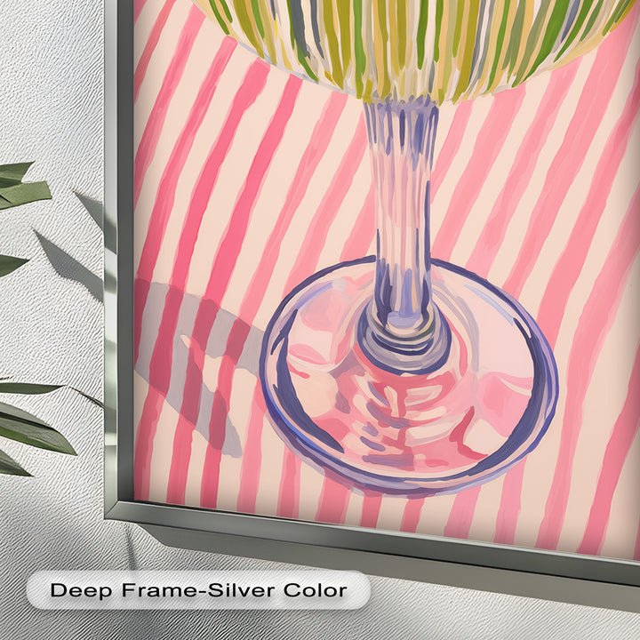 Lime Cocktail Pop Art – Modern Pink Kitchen Decor Oil Painting