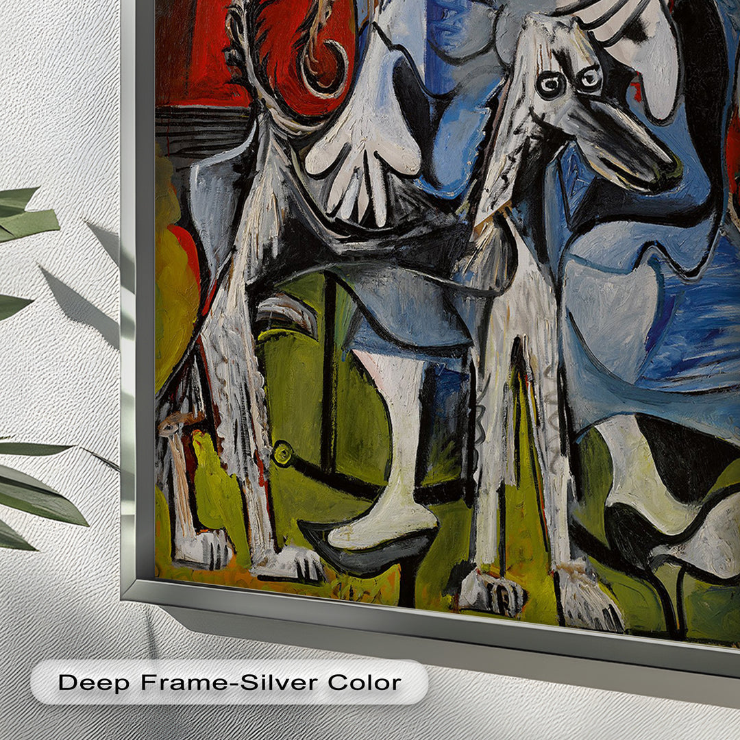 Loyal Companion – Picasso Style Woman with Dog Oil Painting