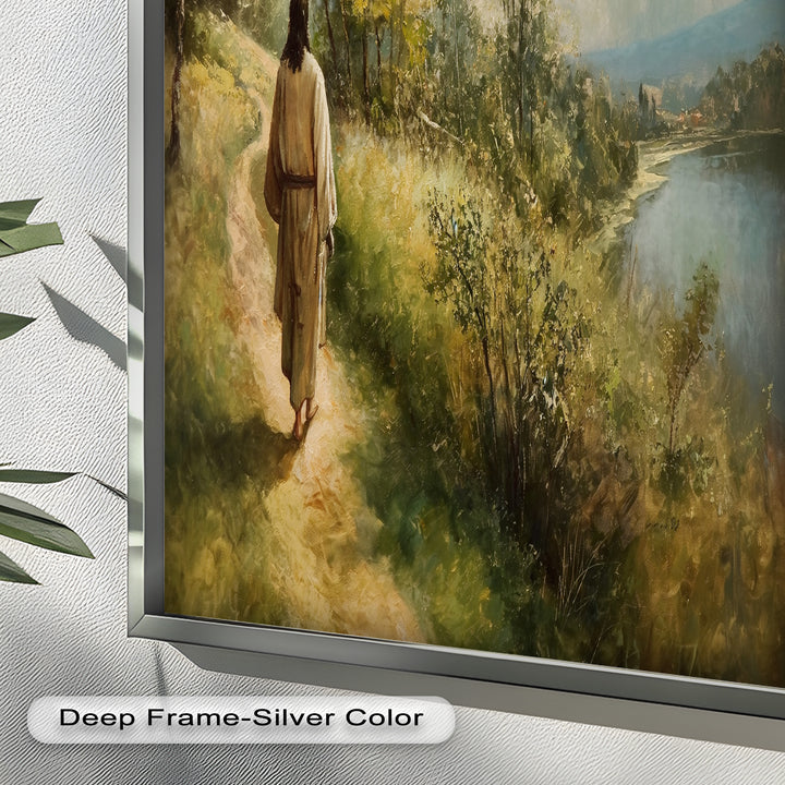 Jesus Walking on Path – Religious Oil Painting