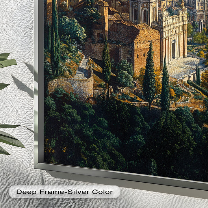 Sunlit Heights of Rome – Classical Cityscape Renaissance Oil Painting