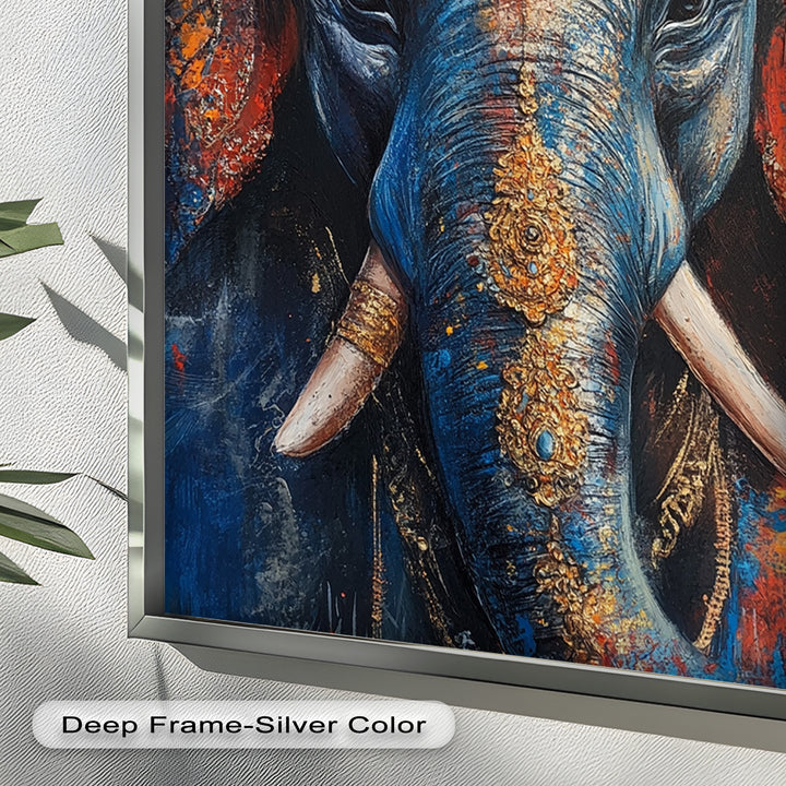 Lord Ganesha Wandkunst – Religiöses Ölgemälde