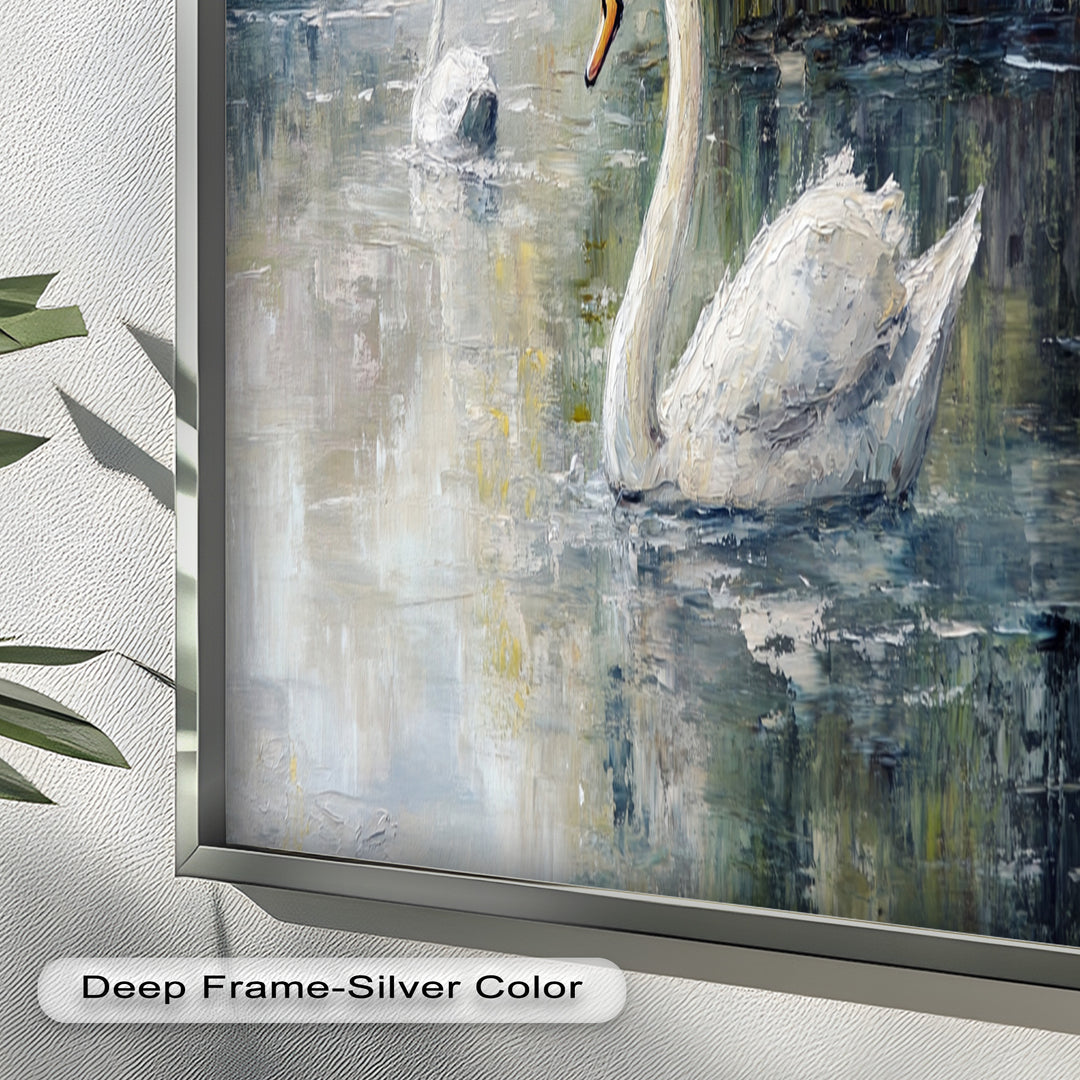 Swans on the Lake – Animal Oil Painting