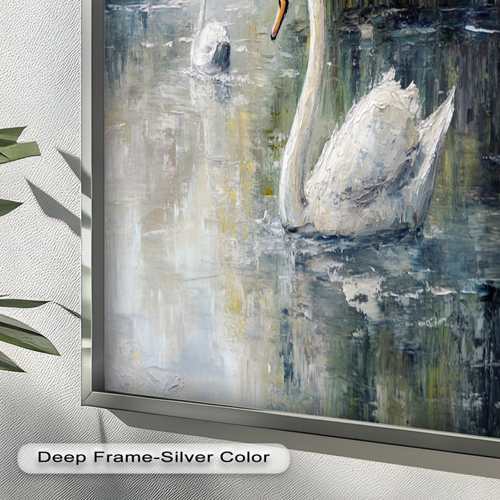 Swans on the Lake – Animal Oil Painting