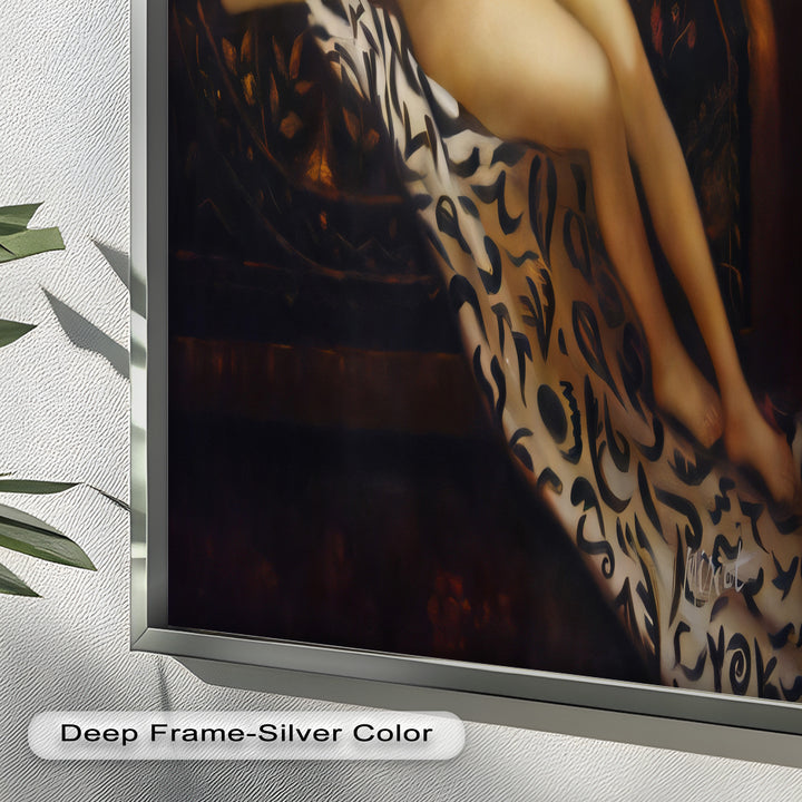 Velvet Reverie – Reclining Nude on Ornamental Nude Oil Painting