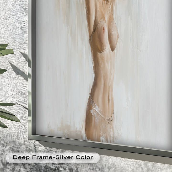 Still Grace – Serene Nude in Soft Neutral Oil Painting