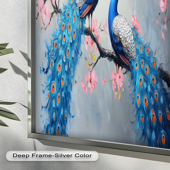 Peacocks Among Cherry Blossoms – Animal Oil Painting
