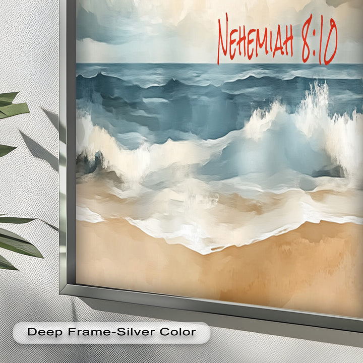 Nehemiah 8:10 – Joy of the Lord Bible Verse Oil Painting