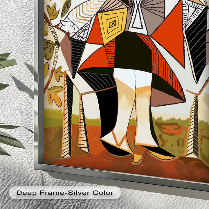 Queen Among Leaves – Picasso Style Cubist Oil Painting