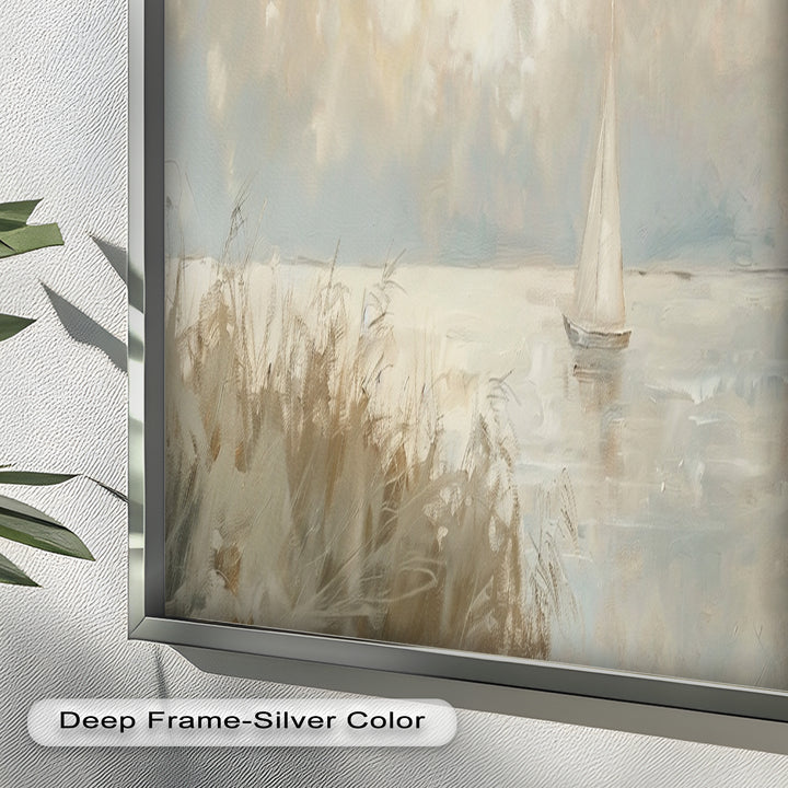 Lake Sailboat – Tranquil Waterscape Oil Painting