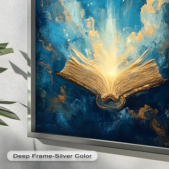 Illuminated Bible with Dove - Christian Oil Painting