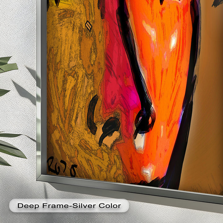 Vivid Gaze – Abstract Expressionist Portrait Oil Painting