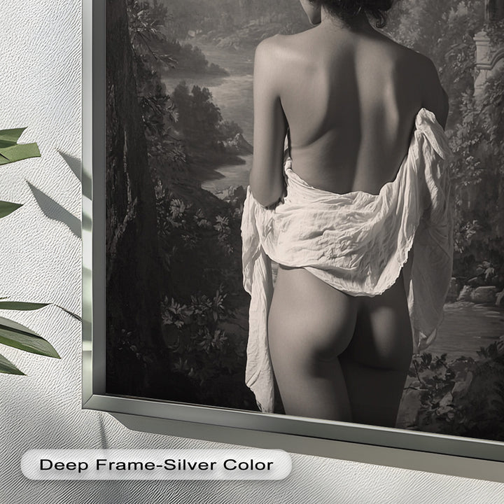 Silent Reverie – Classical Nude in Monochrome Oil Painting