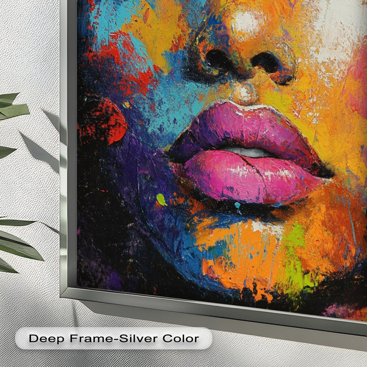 Chromatic Reverie – Bold Female Portrait in Abstract Oil Painting