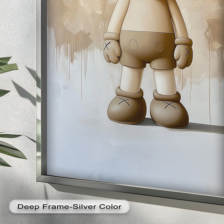 Monochrome Companion – Minimalistisches KAWS-Ölgemälde