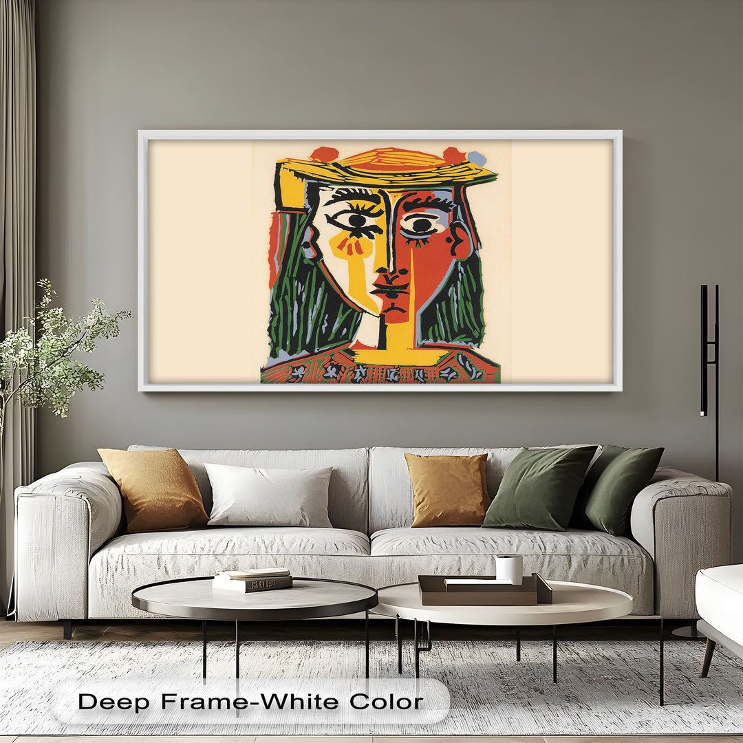 Cubist Woman Portrait Wall Art – Abstract Oil Painting