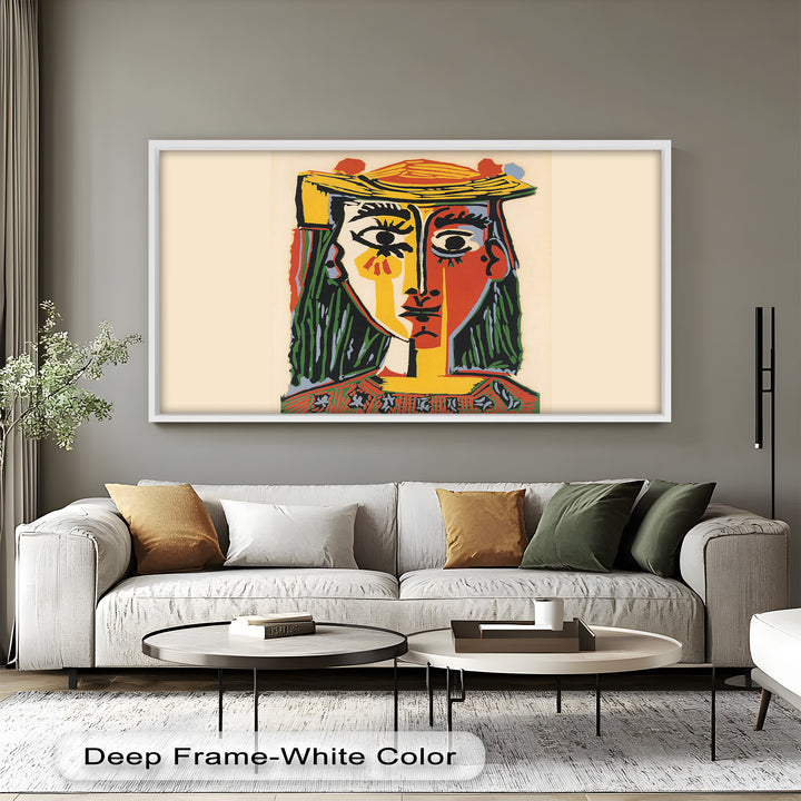 Cubist Woman Portrait Wall Art – Abstract Oil Painting